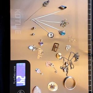 24g VINTAGE BUNDLE 10k 14k swarovski peridot amethyst topaz opal diamond & GF